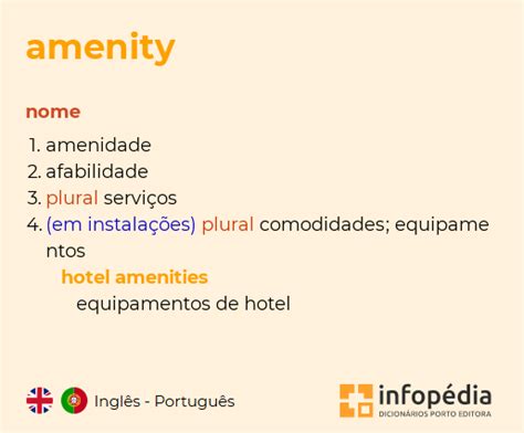 amenities tradução|AMENITIES .